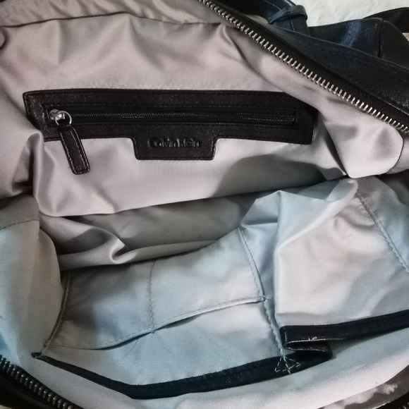 Calvin Klein black leather satchel handbag - Picture 6 of 10